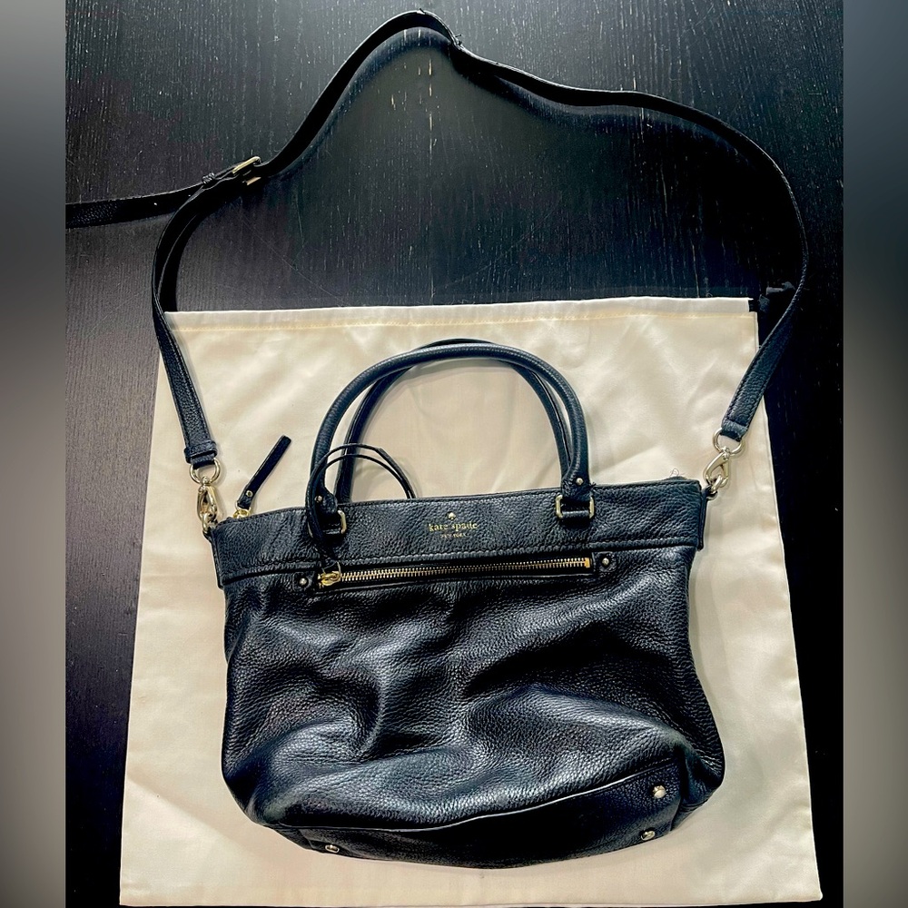 Kate Spade black leather hand/shoulder bag used